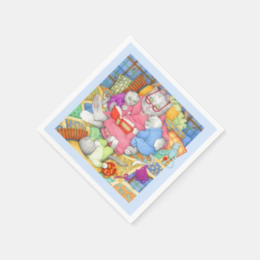 BEDTIME STORME Standard Cocktail Papier Napkin Blu Serviette (Ecke)