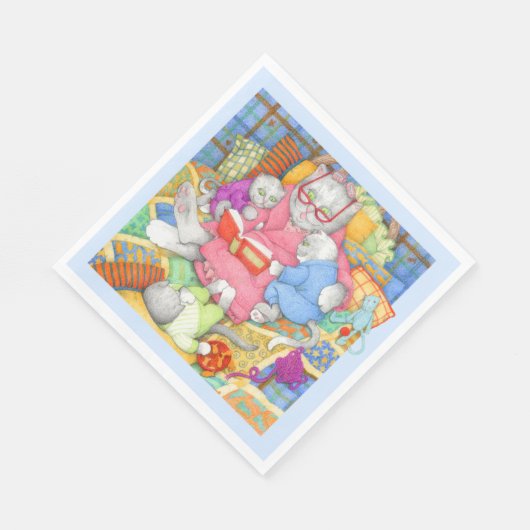 BEDTIME STORME Standard Lunch Paper Napkins - Blau Serviette (Ecke)