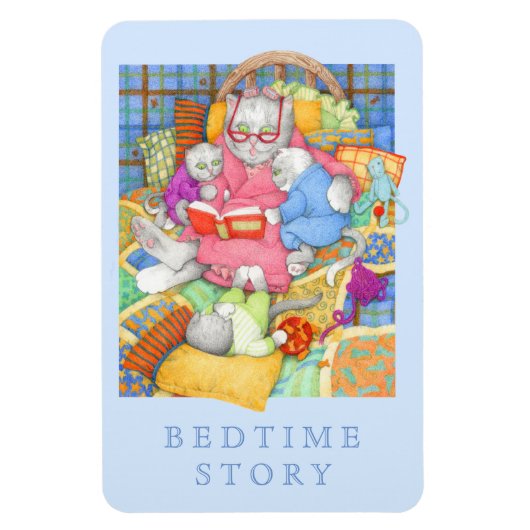 BEDTIME STORY 4x6 Flexible Magnet - Blau (Vertikal)