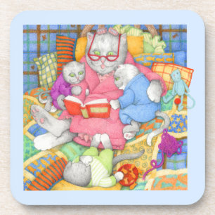 BEDTIME STORY Hard Plastic Untersetzer - Blau
