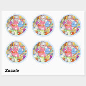 BEDTIME STORY Large Round Stickers - Blue (Blatt)