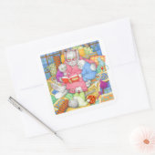BEDTIME STORY Large Square Stickers - White (Umschlag)