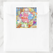 BEDTIME STORY Large Square Stickers - White (Tasche)