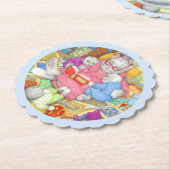 BEDTIME STORY Runde Untersetzer skallopiert - Blau (angewinkelt)