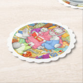 BEDTIME STORY Runde Untersetzer skallopiert - Weiß (angewinkelt)