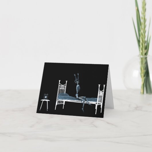 Bedtime X-Ray Skeleton Black Blue Karte (Vorderseite)