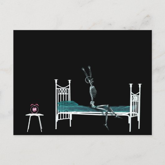 Bedtime X-Ray Skeleton Original Postkarte (Vorderseite)