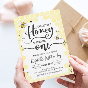 Bee 1. Geburtstag Bumble Bee Honey Bee Birthday Einladung