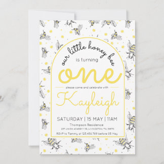 Bee 1. Geburtstag Einladung Honey Bee-day Party