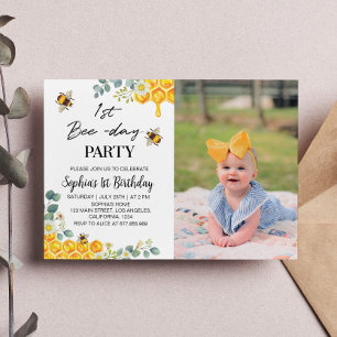 Bee 1. Geburtstag Einladung Honey Comb