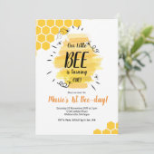 Bee 1. Geburtstagsfeier Party Einladung (Stehend Vorderseite)