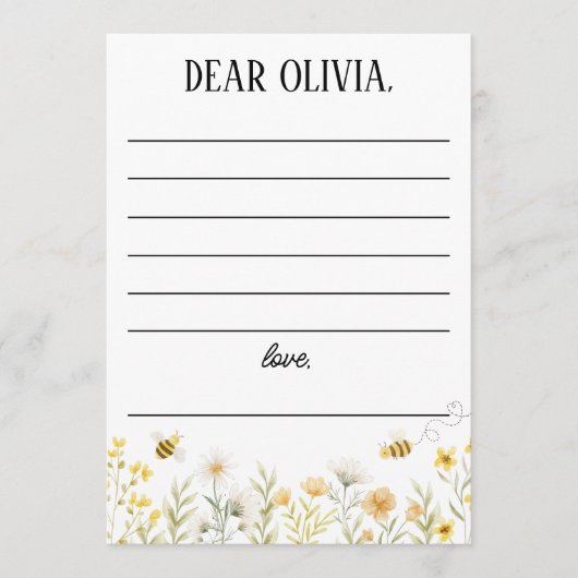 Bee 1st Birthday Time Capsule Card Einladung (Vorderseite)