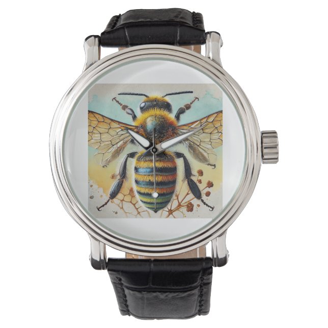 Bee 280924IREF212 - Watercolor Armbanduhr (Vorderseite)