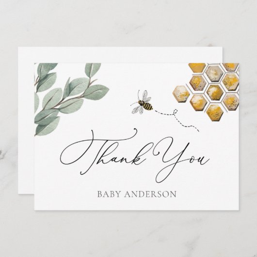 Bee and Eukalyptus Greenery Vielen Dank (Vorne/Hinten)