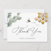 Bee and Eukalyptus Greenery Vielen Dank (Vorderseite)