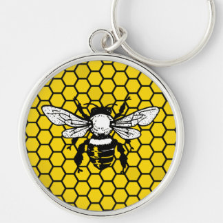 Bee and honeycomb keychain for beekeepers schlüsselanhänger