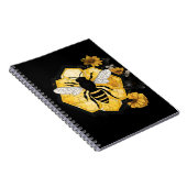 Bee and Honeycomb yellow and black Notebook Notizblock (Rechte Seite)