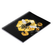 Bee and Honeycomb yellow and black Notebook Notizblock (Linke Seite)