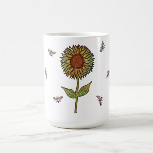 Bee And Sunflower Mug Kaffeetasse (Mittel)