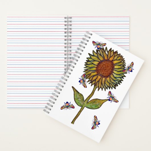 Bee And Sunflower Notebook Notizblock (Innen)