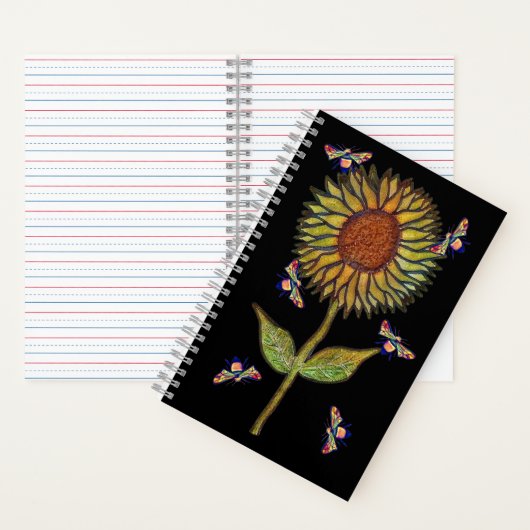 Bee And Sunflower Notebook Notizblock (Innen)