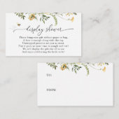 Bee and Yellow Wildflower Display Shower Begleitkarte (Vorne/Hinten)