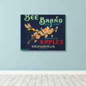 Bee-Apfelkiste-Etikett Leinwanddruck (Insitu (Holzboden))