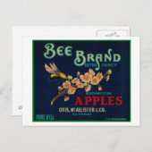 Bee-Apfelkiste-Etikett Postkarte (Vorne/Hinten)