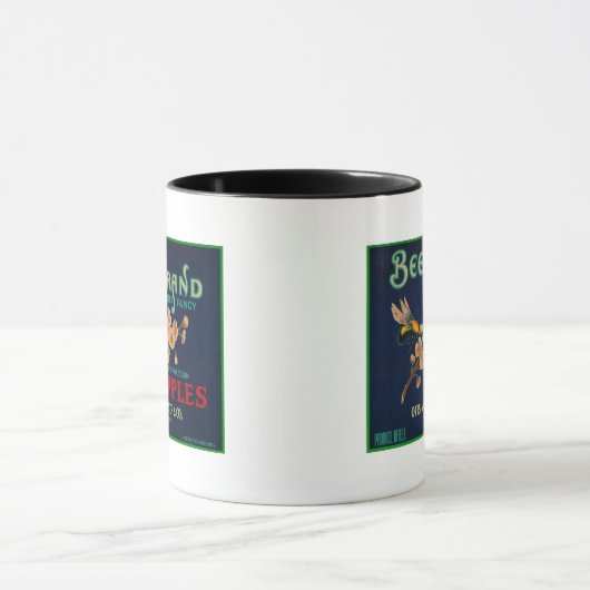 Bee-Apfelkiste-Etikett Tasse (Zentrum)