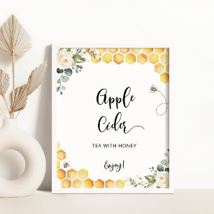 Bee Apfelwein-Zeichen Trinktisch Poster