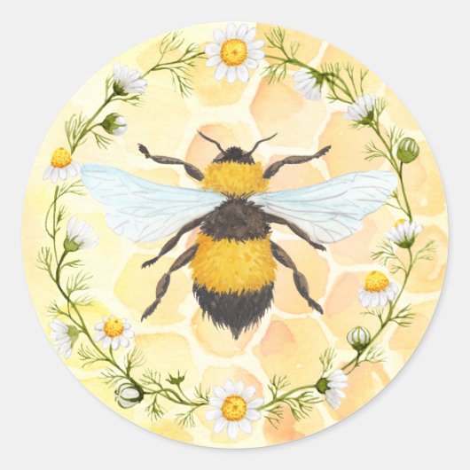 Bee Apiary Honey Jar Sticker (Vorderseite)