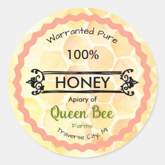Bee Apiary Honey Jar Stickers