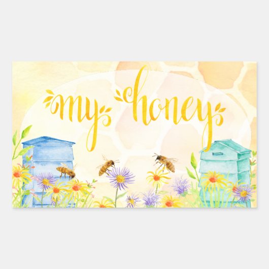 Bee Apiary Honey Jar Stickers (Vorderseite)