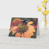 Bee Art Bee on Orange Coneflower Art Note Card Karte (Gelbe Blume)