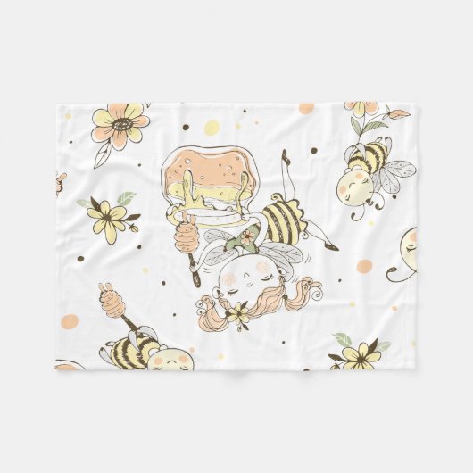 Bee Art Fleecedecke (Vorderseite (Horizontal))