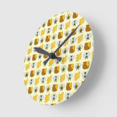 Bee Art For Kids Runde Wanduhr (Winkel)