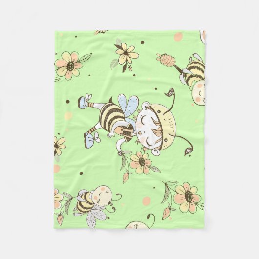 Bee Artwork Fleecedecke (Vorderseite)