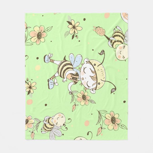 Bee Artwork Fleecedecke (Vorderseite)