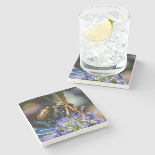 Bee Aware Marble Stone Untersetzer (Seitenansicht)