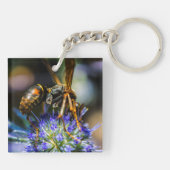 Bee Aware Square (doppelseitig) Schlüsselanhänger (Rückseite)