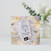 Bee Baby Announction Social Media Einladung (Stehend Vorderseite)