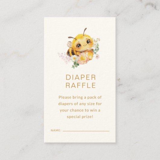 Bee Baby Diaper Raffekarte Begleitkarte (Vorderseite)