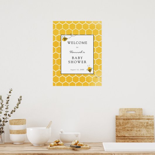 Bee Baby Dusche Begrüßungszeichen Poster (Küche)