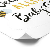 Bee Baby Dusche Begrüßungszeichen Poster (Ecke)