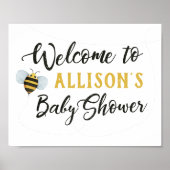 Bee Baby Dusche Begrüßungszeichen Poster (Vorne)