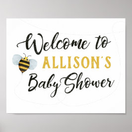 Bee Baby Dusche Begrüßungszeichen Poster
