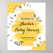 Bee Baby Dusche Begrüßungszeichen Poster (Vorne)