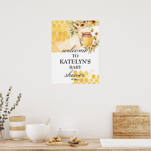 Bee Baby Dusche Begrüßungszeichen Poster (Küche)