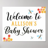 Bee Baby Dusche Begrüßungszeichen Poster (Vorne)