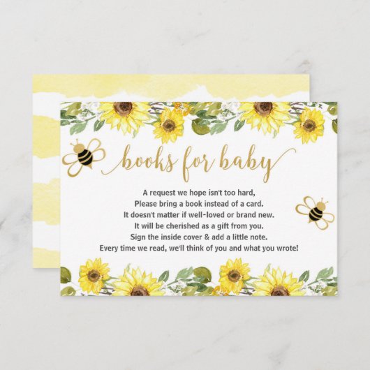 Bee baby Dusche Buchungsanfrage Inserate Mädchen B Begleitkarte (Vorne/Hinten)